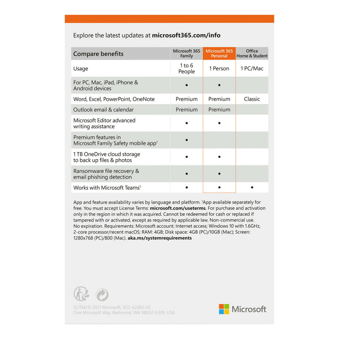 Microsoft 365 Personal (Suscripción de un año) - Compudemano