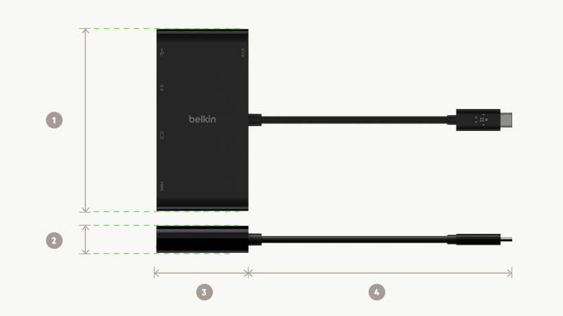 Top and side view of adapter